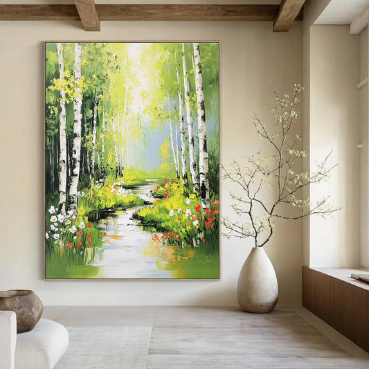 Birch Forest Stream for Nature - Loving Spa & Cottagecore Bedroom STSC897