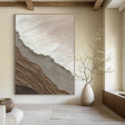 Textured Collage Abstract Art for Contemporary Art Gallery & Minimalist Home Entryway DLZ1603