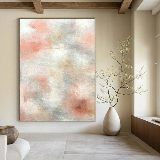 Pink - Gray Abstract Art for Feminine - Themed Beauty Salon Waiting Areas DLZ0004