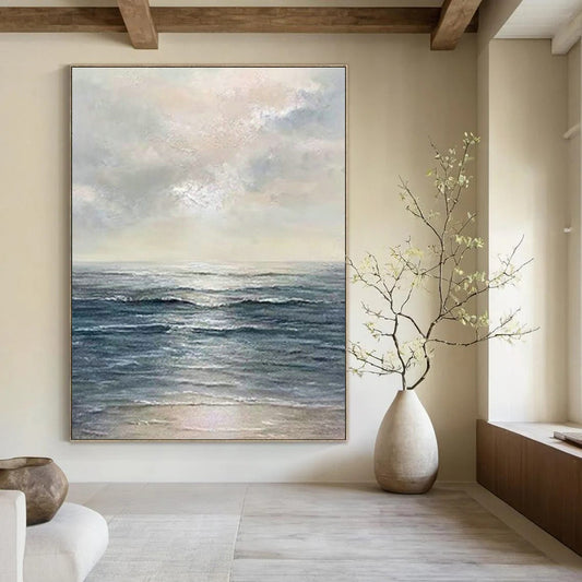 Sea and Sky Serenity Art for Coastal Villa Living Room & Beachfront Hotel Spa DLZ0870