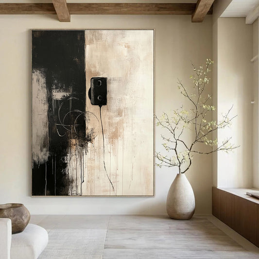 Minimalist Black & Beige Art for Gallery & Minimalist Home STSC727