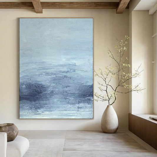 Soft - Blue Abstract Sea Art for Coastal Bedroom & Meditation Room DLZ0975