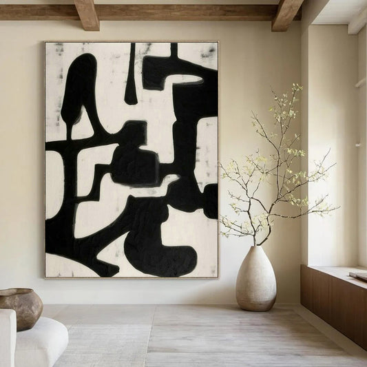 Black - White Abstract Art for Minimalist Gallery & Monochrome Office DLZ1933