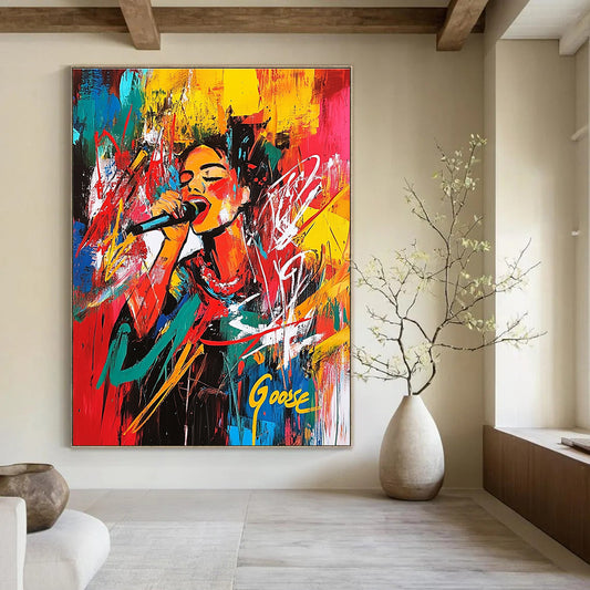 Colorful Singer Portrait Art for Music Room & Café STSC707