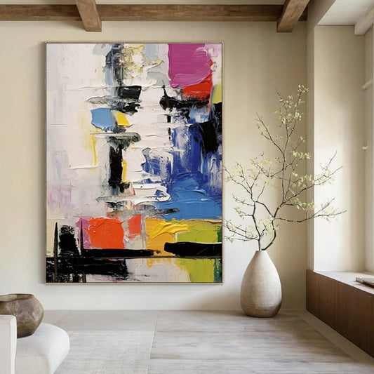 Colorful Layered Abstract Art for Artistic Community Center & Energetic Dance Studio DLZ1565