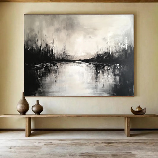 Monochrome Landscape Art for Minimalist Office & Art Gallery SC011