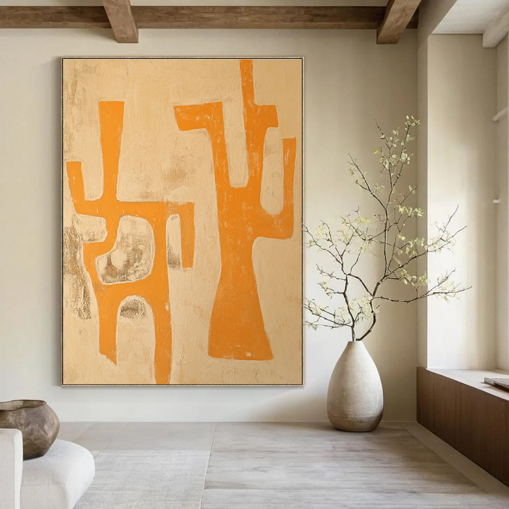 Orange Abstract Forms for Modern Office & Art - Focused Workplace STSC1109