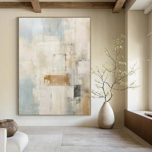 Light Blue - Brown Abstract Art for Coastal - Inspired Home & Art - Themed Hotel DLZ1957