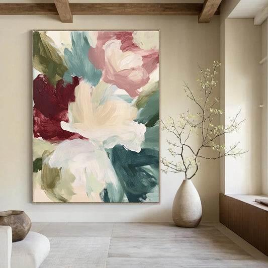 Soft Floral Abstract for Romantic Bedroom & Feminine Wellness Space STSC558