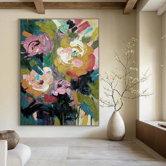 Vibrant Floral Abstract Art for Lively Dining Room & Floral - Centric Retail Store DLZ1362