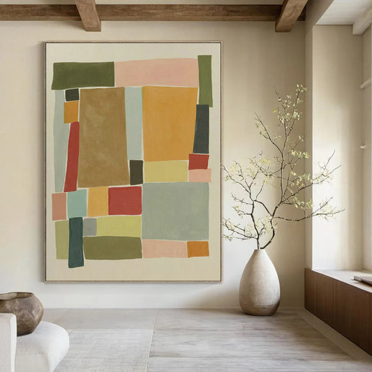 Color - Block Collage Art for Scandinavian Nursery & Bohemian Craft Room DLZ0971