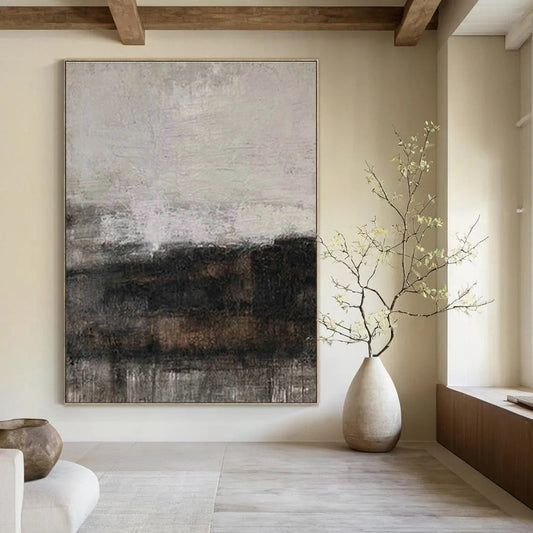 Gray - Black Textured Abstract Art for Industrial Loft & Minimalist Office DLZ1880