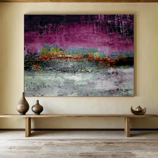 Purple - Toned Landscape Abstract Art for Artistic Bedroom DLZ2775