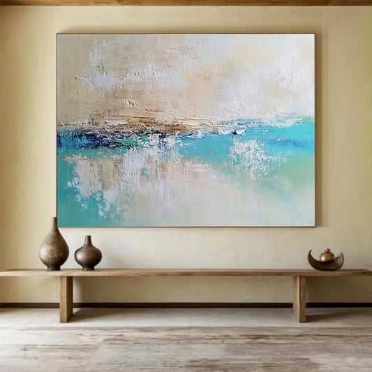 Beach - Inspired Abstract Art for Coastal Home Living Room & Seaside Café SC340