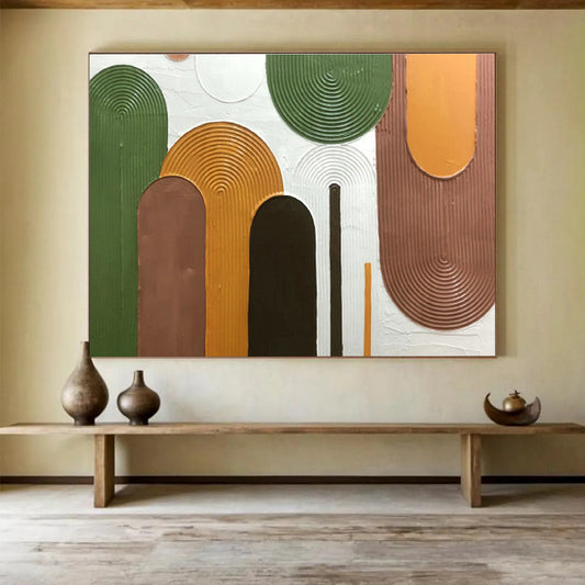 Textured Geometric Abstract Art for Contemporary Entryway DLZ2977