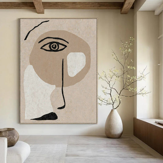 Abstract Face Art for Bohemian Café & Art - Inspired Bedroom DLZ2051