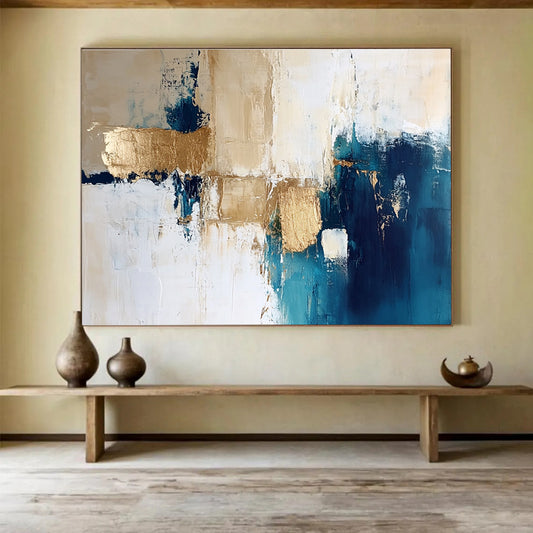 Blue - Gold Geometric Abstract for Design Studio & Urban Loft SC024