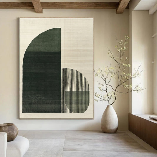 Green Geometric Shapes Art for Modern Office & Architectural Studio STSC1081