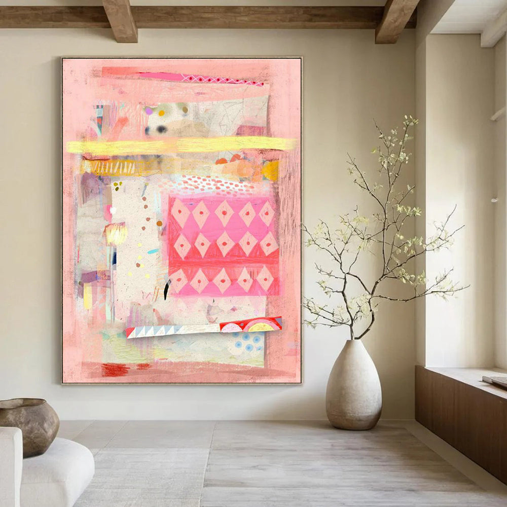 Pink - Grid Collage Art for Feminine Fashion Boutique Display Windows DLZ0176