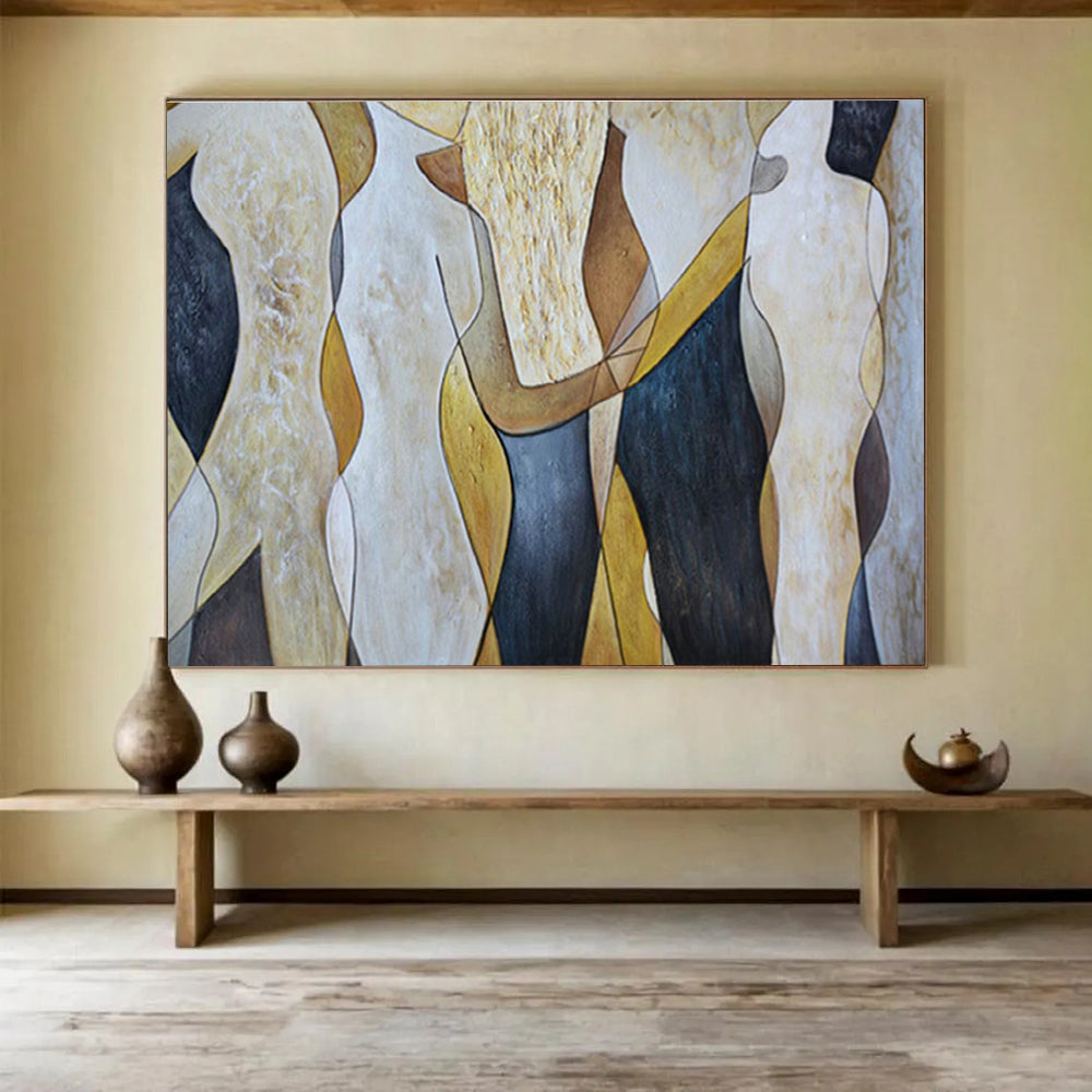 Geometric Figure Abstract Art for Contemporary Office Reception Areas DLZ3115
