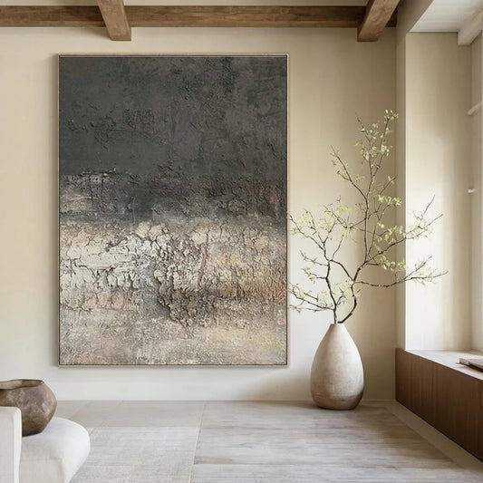 Gray - Brown Textured Art for Industrial Loft & Art Gallery Installation DLZ1844