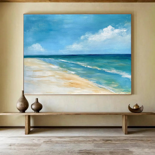 Serene Beach Scene Art for Coastal Home Office & Beachfront Hotel SC362