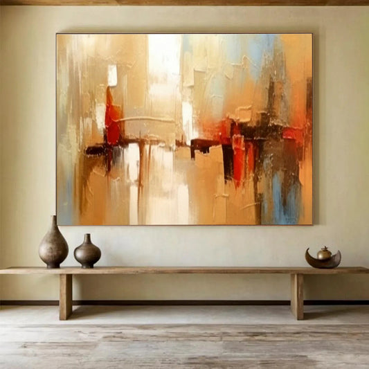 Warm - Toned Urban Abstract Art for Industrial Loft Home Offices DLZ2662