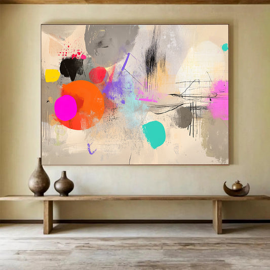 Colorful Abstract Doodles Art for Creative Coworking Space & Playful Café SC042