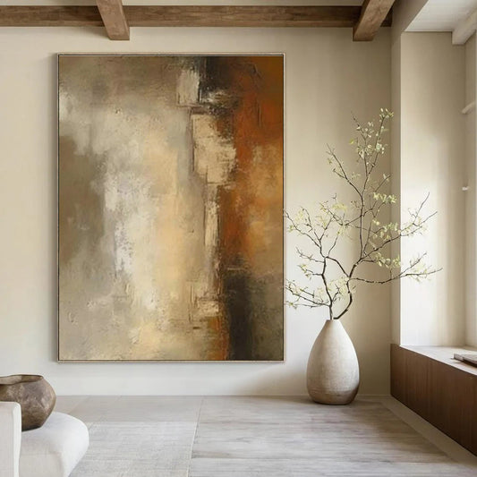 Warm - Toned Abstract Art for Cozy Living Room & Rustic Café DLZ1440