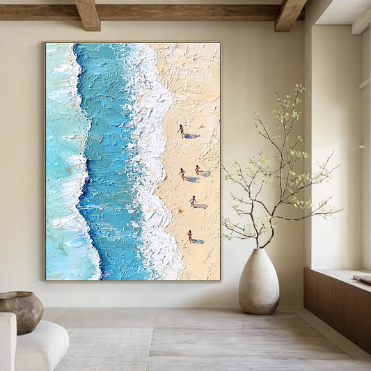 Textured Beach Scene for Coastal Home Office & Family Vacation Home STSC854