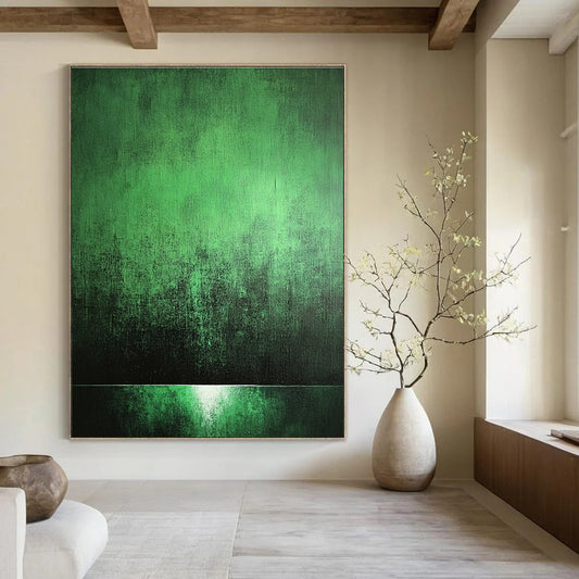 Gradient Green Abstract for Minimalist Home Bedroom & Nature - themed Art Café STSC1007