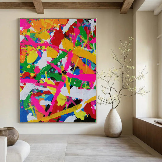 Colorful Splatter Abstract Art for Kids’ Playroom & Trendy Bar DLZ1267