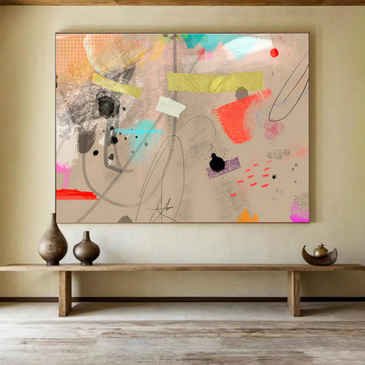 Colorful Splatter Abstract Art for Creative Art Studio Exteriors DLZ2588