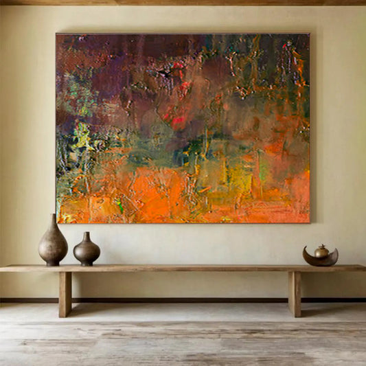 Colorful Hazy Abstract Art for Eclectic Bedroom DLZ2754