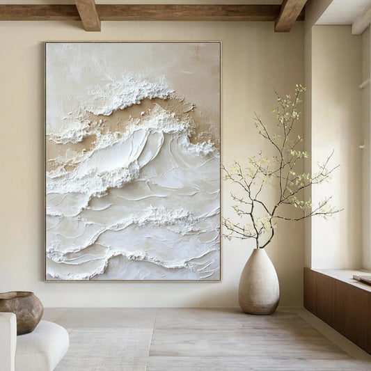 Textured Wave Relief Art for Beach House & Coastal Art Gallery DLZ0735