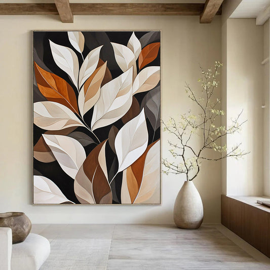 Neutral - Toned Leaves for Minimalist Living Room & Sophisticated Office STSC1151