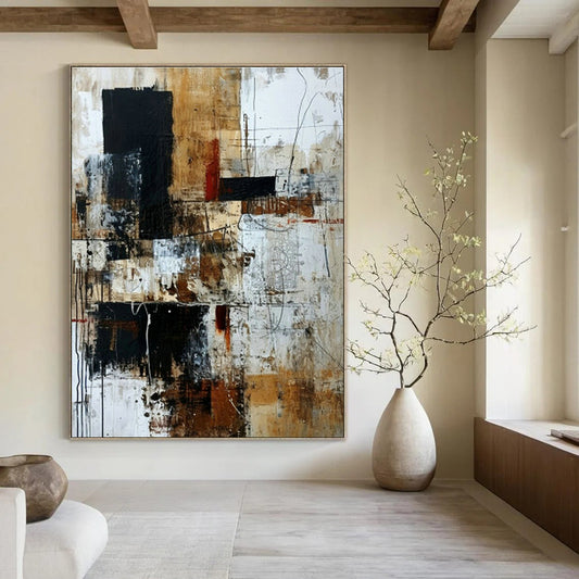 Vintage Collage Abstract Art for Retro - Inspired Bar & Eclectic Home Office DLZ1337