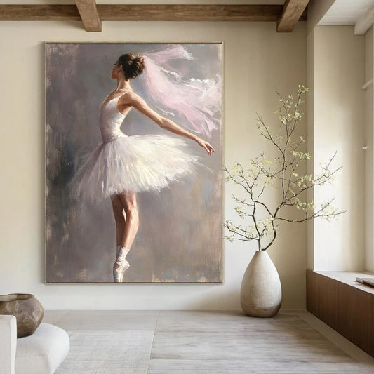 Ballerina in White Tutu for Classical Dance Studio & Elegant Home Dining Room STSC1004