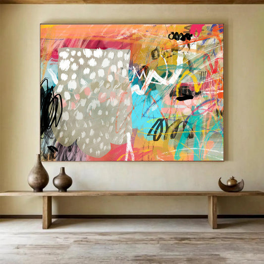 Colorful Graffiti - Style Abstract Art for Trendy Cafés DLZ2462