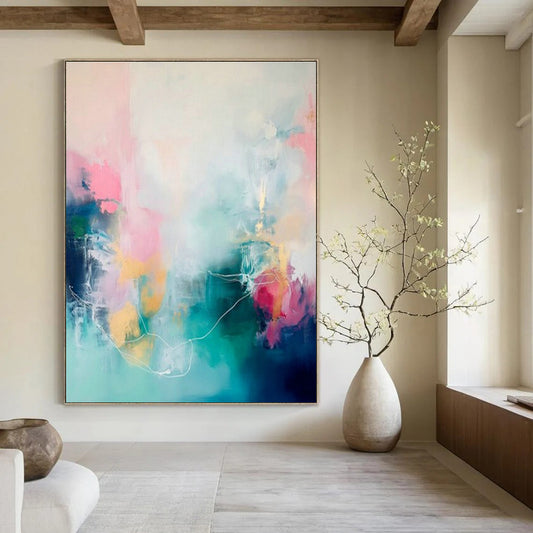 Soft Pastel Abstract Art for Modern Spa & Feminine Home Bedroom DLZ2082