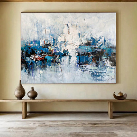 Blue - Toned Harbor Abstract Art for Nautical - Themed Home Offices DLZ2546