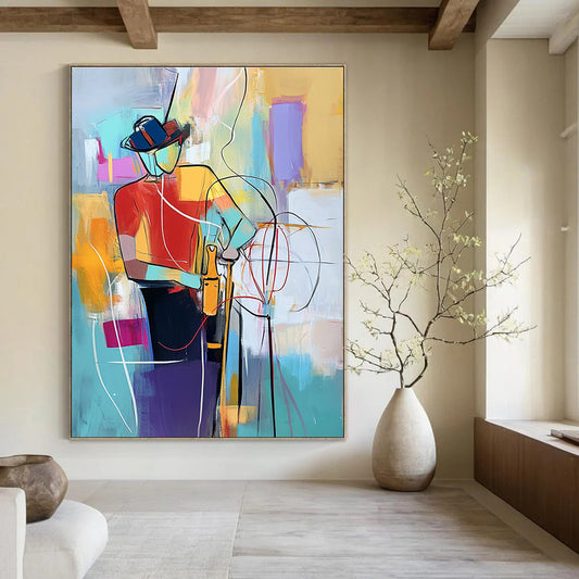 Colorful Abstract Figure for Eclectic Living Room & Artistic Community Space STSC554