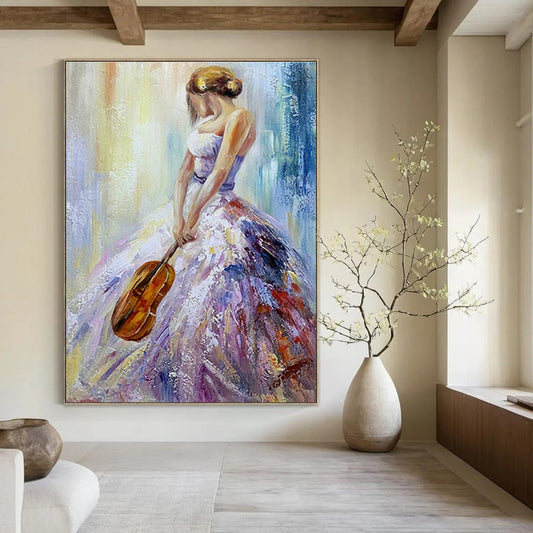 Colorful Violinist Art for Music Room & Art - Loving Home Dining Room DLZ2055
