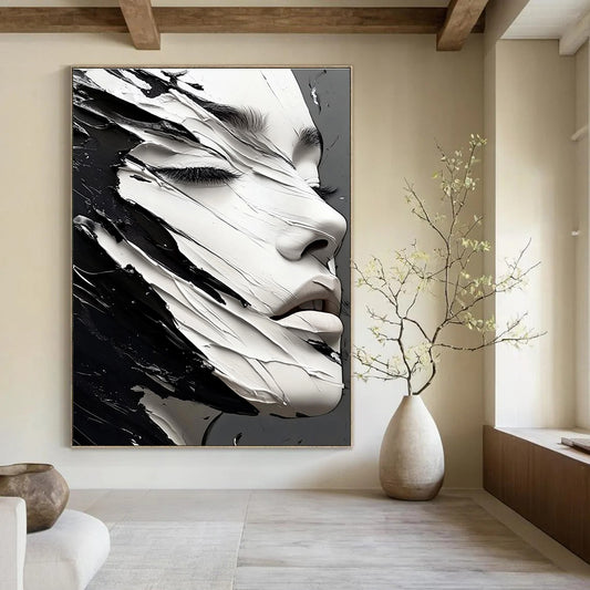 Textured Face Portrait for Contemporary Art Museum & High - End Beauty Studio STSC989