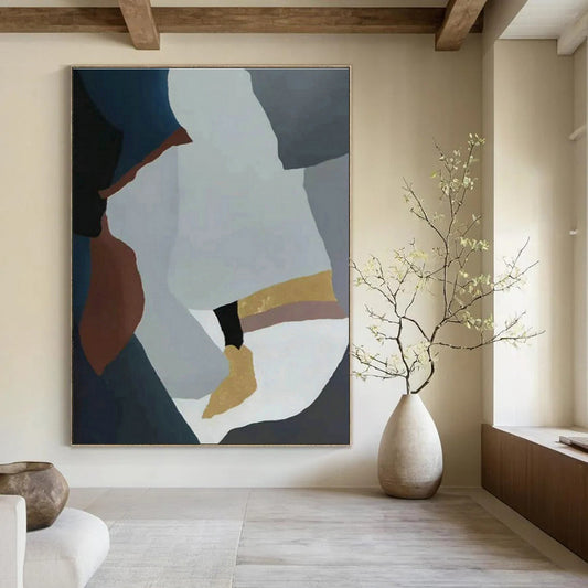 Geometric Color - Block Abstract Art for Living Room & Office DLZ0530