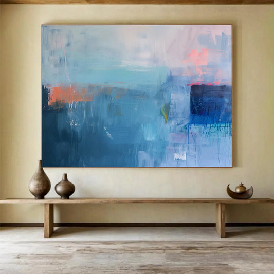 Blue - Toned Abstract Composition Art for Modern Lounge Bar DLZ2862