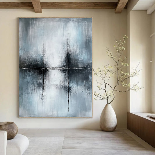 Minimalist Gray Cross Art for Office & Hallway STSC070