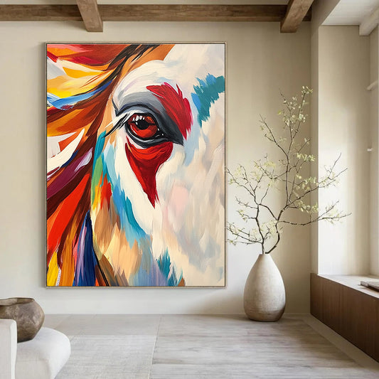 Colorful Horse Eye Portrait for Equestrian - Themed Bar & Art - Centric Home STSC846