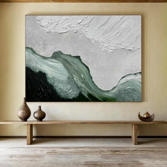 White Textured Abstract Art for Calm Office Break Rooms DLZ3128