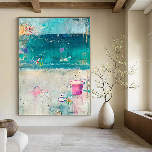 Colorful Beach Abstract for Coastal Home & Art - Themed Restaurant STSC1101